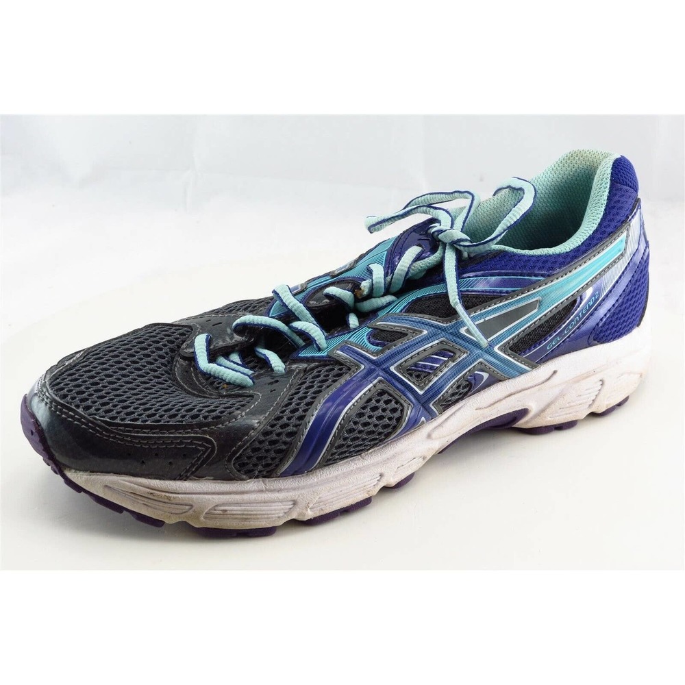 Asics Contend 2 Women Sz 9 M Gray Lace Up Running Fabric Shoe‎